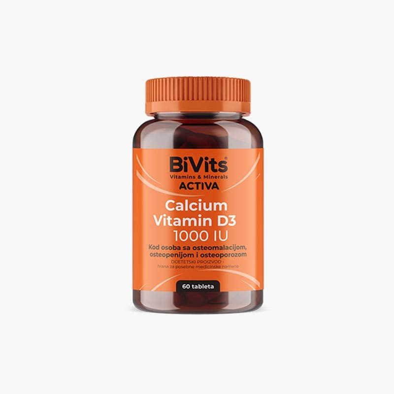 Bivits activa Calcium i Vitamin D3 1000 IU a 60 tableta
