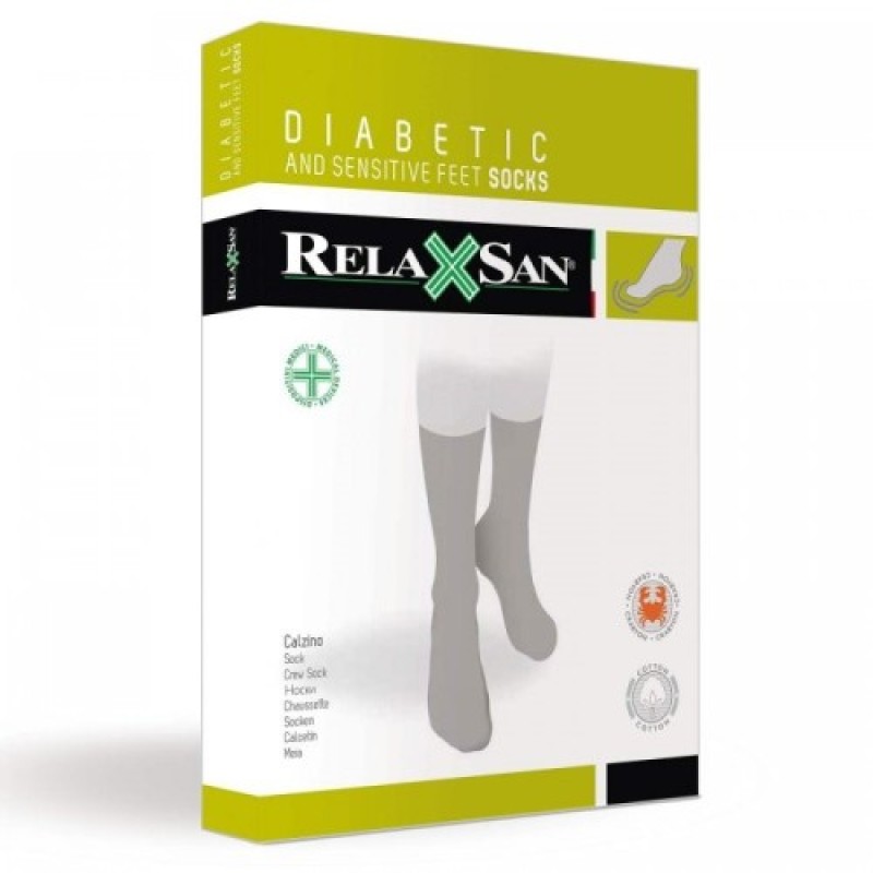 RelaxSan čarape za dijabetičare kratke, crne boje (veličina 5/XL)