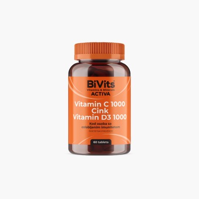 Bivits activa Vitamin C 1000, Cink i Vitamin D3 1000 a 60 tableta